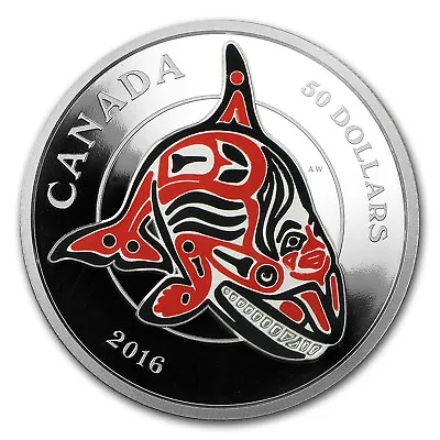 2016 5 Oz Silver Mythical Realms Of The Haida: Orca (Coin Only) • $374.32