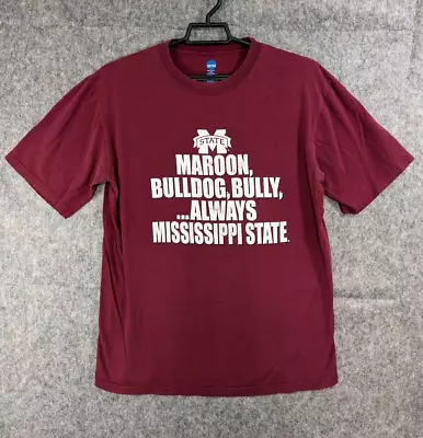 Mississippi State T Shirt Mens Large Maroon White Bulldog Bully Always Graphic • $9.99