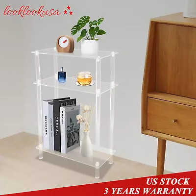 Acrylic Bedside Narrow Side Table 7  Wide Skinny Nightstand Slim Small End Table • $46.55