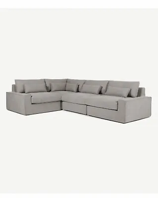 Made.com Trent Loose Cover Modular Corner Sofa In Washed Grey Cotton. RRP £2395 • £985.50