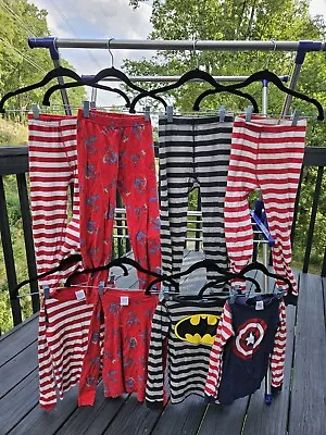 4 Hanna Andersson Boys US 6-7 120 Cm Super Hero Pajamas Long Sleeve Set Lot C • $60