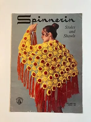 Vintage Spinnerin Stoles And Shawls Yarn Pattern Book Vol. 203 • $5