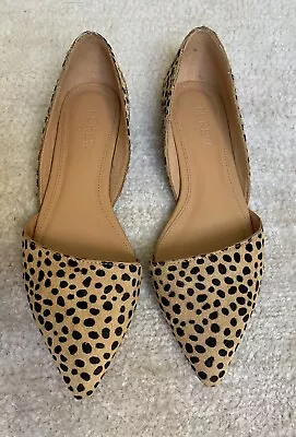 J. Crew Women's Zoe D'Orsay Flats Size 6 Pointed Leopard Calf Hair Flat Shoe • $22