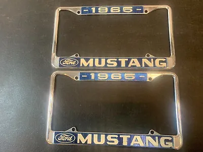 1965 Ford Mustang Chrome License Plate Frames. Pair 65 Shelby Gt Convertible • $79.65