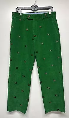 Men’s J McLaughlin Green Corduroy Christmas Pants Scottie Dog 34 X 29 • $55.99