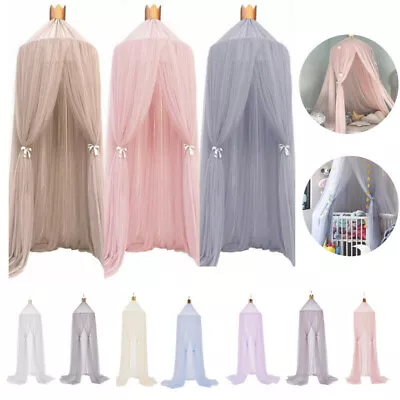 UK Kids Baby Bed Canopy Bedcover Mosquito Net Princess Curtain Bedding Dome Tent • £11.99