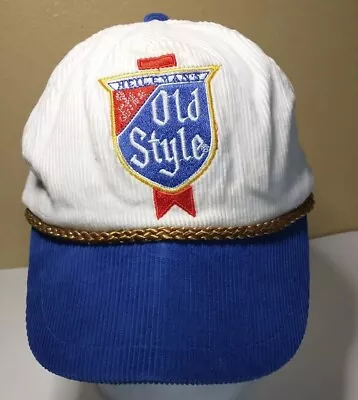 Vintage Corduroy HEILEMAN'S OLD STYLE Hat Cap BREW MASTERS Brand Rope Snapback • $34.25