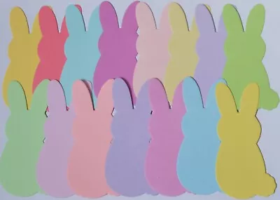 16 Bunny Rabbits Card Shapes Mixed Colours Craft Making Scrapbooking 10.5 Cm • £2.15