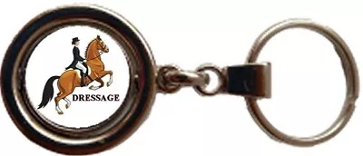 Dressage Event Horse Games Spinning Double Sided Metal Keyring + Gift Bag • £5.99