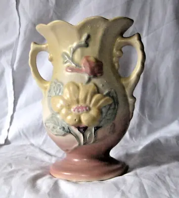 Hull Art U. S. A. Pottery Magnolia Vase 11-6 1/4 Two Handled • £18.32