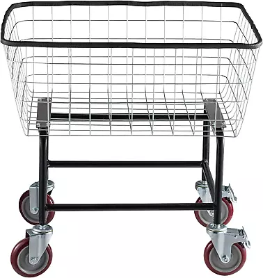 Wire Laundry Cart 2.5 Bushel Wire Laundry Basket With Wheels 20''X15.7''X26'' • $165.37
