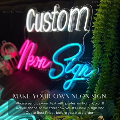 $20 • Buy Custom Neon Sign Acrylic Wall Decor Personalized LED Neon Light Aesthetic Signs