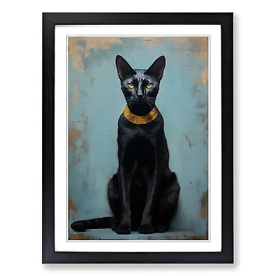 Egyptian Cat Minimalism No.3 Wall Art Print Framed Canvas Picture Poster Decor • £16.95