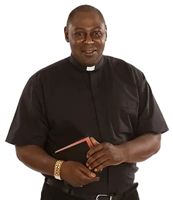 Men's *BLACK* Short Sleeves Tab Collar Clergy Clerical Minister Priest Shirt • $29.99
