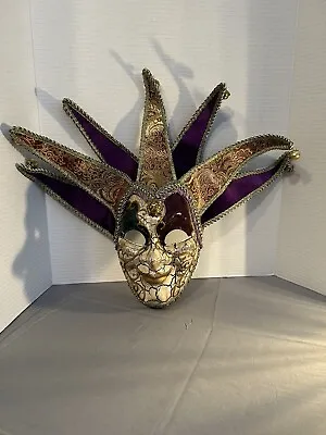 Carnival Venetian Mardi Gras Wall Mask Hanging Decoration Jester Large • $26.99