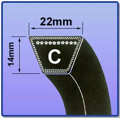 C Section V Belt Sizes C40 - C70 V Belt 22mm X 14mm Vee Belt • £11.99