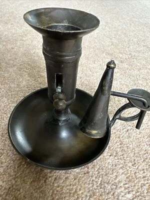 £7.50 • Buy Vintage Dark Brass Wee Willie Winkie Candle Holder With Snuffer