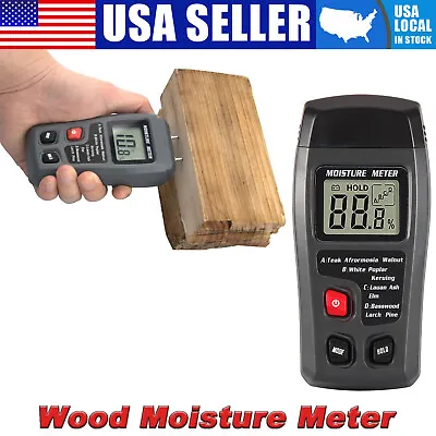 Digital LCD Wood Moisture Meter Detector Tester Wood Firewood Paper Cardboard US • $11.29