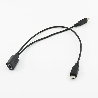 USB 2.0 Type C Female To Dual Micro USB Male Splitter Cable 2x Micro USB Spliter • $2.39