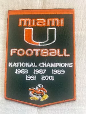 University Of Miami Hurricanes Vintage Embroidered Iron On Patch 4” X 2.75” • $6.99