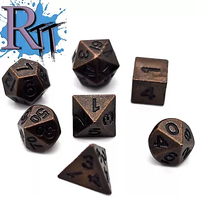 Mini 6mm Bronze Copper Metal DND Dice Dungeons And Dragons Polyhedral RPG Game • $9.98