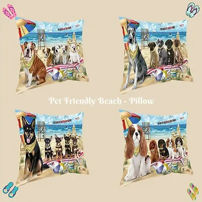 $48.99 • Buy Pet Friendly Beach Pillow, Dogs, Cats, Pet Photo Lovers Pillow Gifts, Dog Pillow