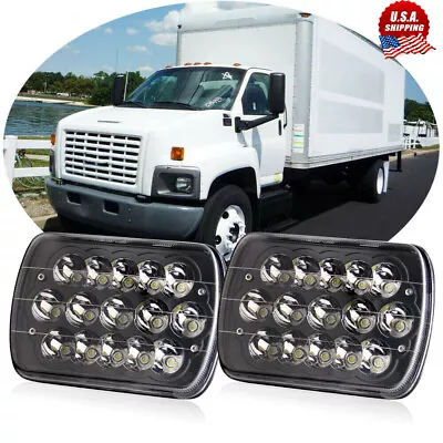 2pcs Black 7X6  LED Headlights Fit GMC C6500 C5500 Chevrolet S10 Corvette Truck • $42.73