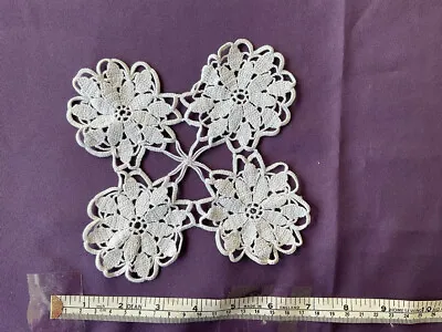 Small  Vintage Handmade Crocheted  Doily Crafts Cottage Core - White • £2.25