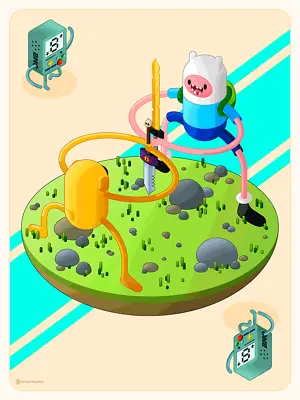 Adventure Time By Salvador Anguiano Ltd Edition X/30 Poster Print Mondo MINT Art • $100