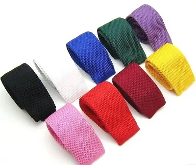 New Knit Knitted Tie Necktie Narrow Slim Skinny Woven USA SELLER • $10.88