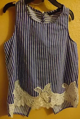 Zara Striped Blue White Striped Sleeveless Tank Top Blouse Womens Size Small EUC • $24.50