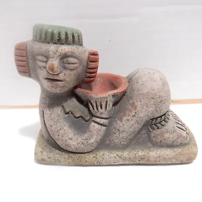 Mayan Clay Terra Cotta Sculpture Figurine Chac Mool Made In Mexico • $6