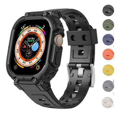 Strap+Case Bracelet For Apple Watch Series Ultra 8 7 6 5 4 SE TPU IWatch Rugged • $14.99