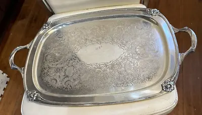 Large Antique 1947 Rodgers  Daffodil  Silver-plate Ornate Tray • $125