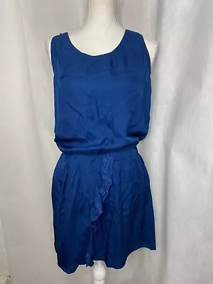 Vanessa Bruno Womens Sleeveless Short Dress Silk Royal Blue Soft EU36 US Sz 5 • $49.99