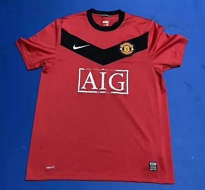 Nike Dri Fit Manchester United Soccer Jersey Mens Home Kit 2009 Red M • $30.99