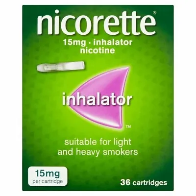 £52.99 • Buy Nicorette Inhalator 15mg 36 Cartridges New - Quit Smoking Therapy