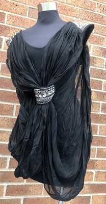 £14.95 • Buy Ladies New Black Grecian Top Size 8 By Eva & Lola