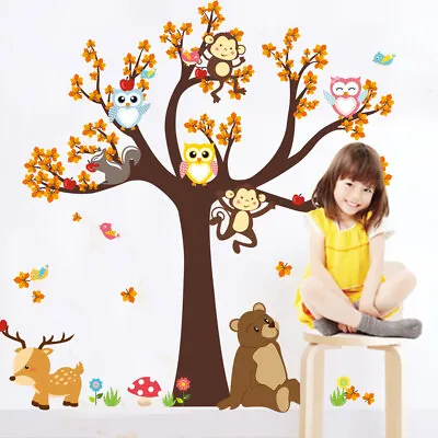 £6.78 • Buy Jungle Animal Tree Monkey Wall Stickers Kids Nursery Decals Bedroom Decor