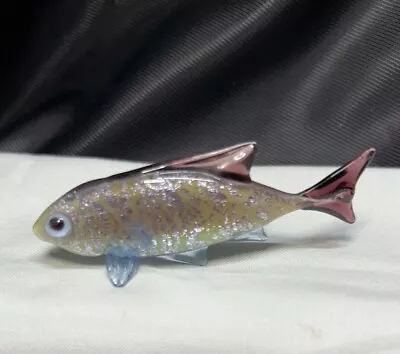 Vtg Hand Blown Glass Murano Style Salmon Figure 3” • $28