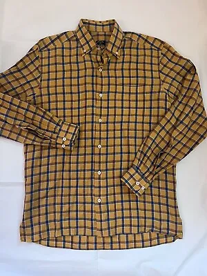 Solemare Maus & Hoffman Old Money Prep Plaid Linen L/S Casual Shirt Men's Medium • $21.56