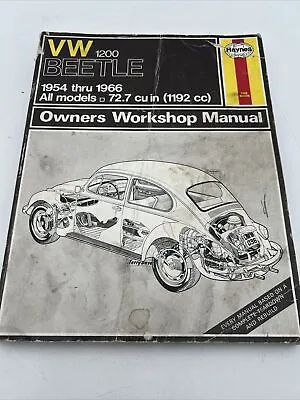 Haynes VW 1200 Beetle 1954-1966 72.7 Cu In (1192cc) Owners Workshop Manual • $15