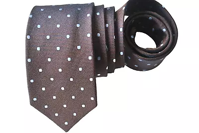 Charles Tyrwhitt Men's Tie Brown/polka Dot Width: 3.3/8  Length: 60  • $21.98