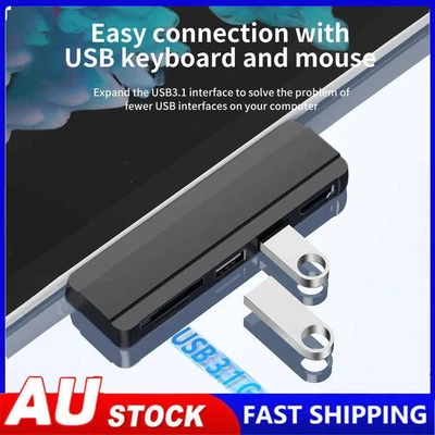 $19.29 • Buy For Surface Pro 6 5 4 Hub With 4K HDMI-Compatible USB 3.0 TF Slot (Black)
