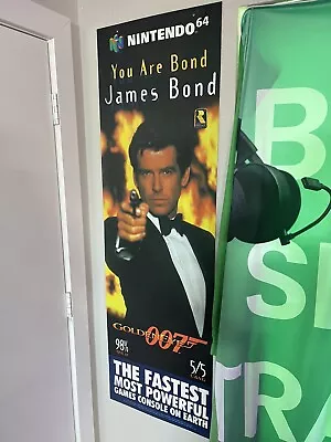007 Goldeneye N64 Plastic 5ft Poster RARE. Double Sided. • $1199.99