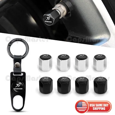 Car Wheels Tire Valve Dust Stem Air Cap + Keychain Ring With Hamann Sport Logo • $9.99