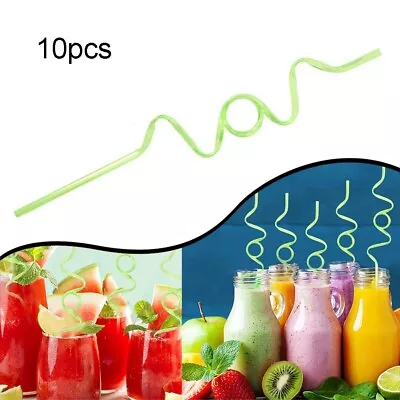 Assorted Color Crazy Curly Loop Straws For Festive Drinks (Pack Of 10) • £8.41