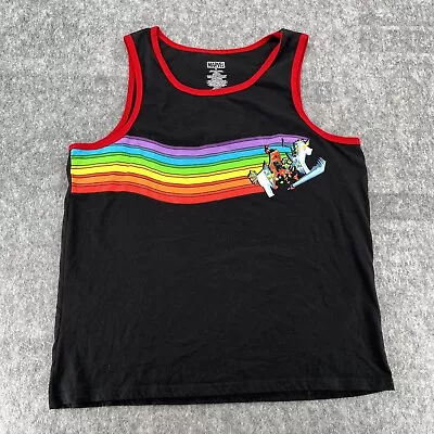 Marvel Mens Black Deadpool Unicorn Rainbow Sleeveless Tank Top Size XL • $9.99