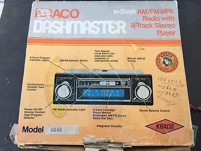 ALL ORIGINAL KRACO Dashmaster  AM/FM Radio W/8 Track Stereo • $399.99