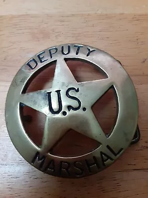  Brass Deputy U.S. Marshal Solid Brass Belt Buckle Badge • $40.01